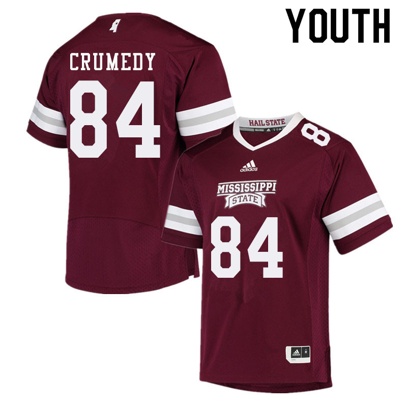 Youth #84 Jaden Crumedy Mississippi State Bulldogs College Football Jerseys Sale-Maroon